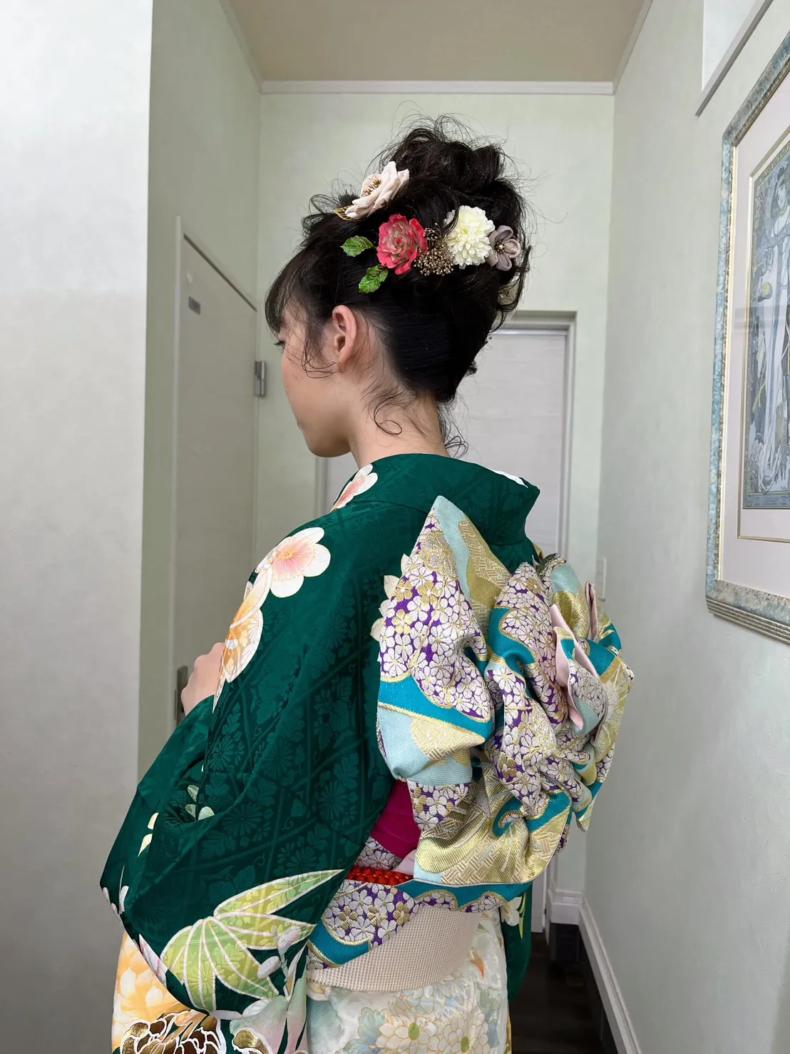 鴻巣の成人式、着物に合わせたヘアセット